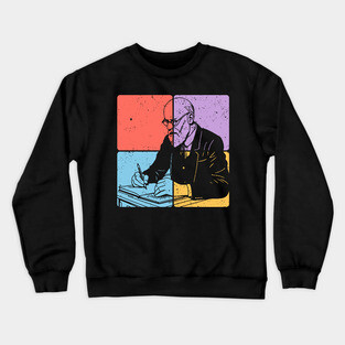 Sigmund Freud Minimalist Psychology Tribute Art Crewneck Sweatshirt