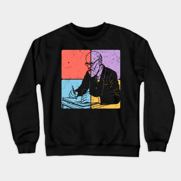 Sigmund Freud Minimalist Psychology Tribute Art Crewneck Sweatshirt by TuncGK
