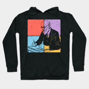 Sigmund Freud Minimalist Psychology Tribute Art Hoodie