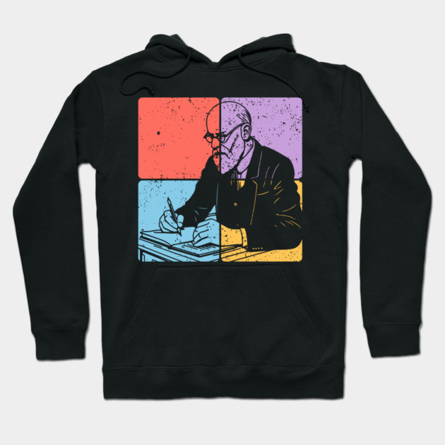 Sigmund Freud Minimalist Psychology Tribute Art Hoodie by TuncGK