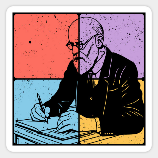 Sigmund Freud Minimalist Psychology Tribute Art Magnet by TuncGK