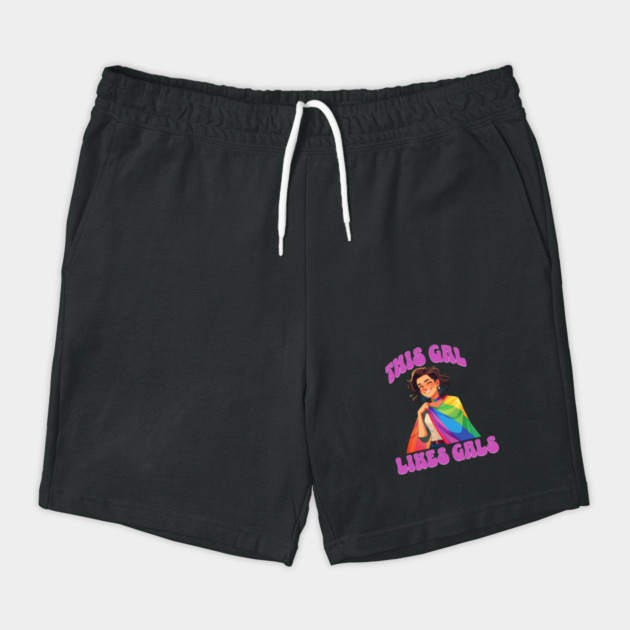 Retro Lesbian Pride - This Gal Likes Gals LGBTQ+ Rainbow T-Shirt by WarFX Designs