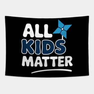 Child Abuse Awareness Blue Pinwheel All Kids Matter Tapestry