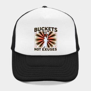 Buckets Not Excuses – Motivational Vintage Basketball Design Hat