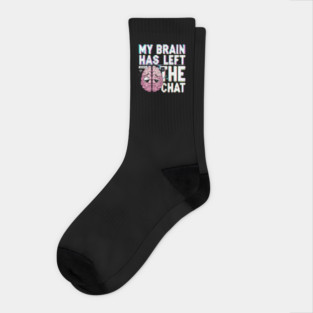 My Brain Has Left the Chat – Funny Glitch Effect T-Shirt Socks