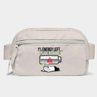 1% Energy Left – Funny Exhausted Low Battery Bag