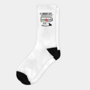 1% Energy Left – Funny Exhausted Low Battery Socks