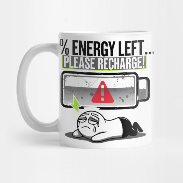 1% Energy Left – Funny Exhausted Low Battery by Stylish Shirt