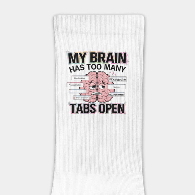 My Brain Has Too Many Tabs Open – Funny Overthinking Cartoon by Stylish Shirt