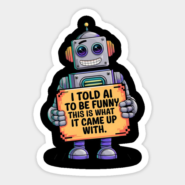 I Told AI To Be Funny - Hilarious Robot Design Magnet by Stylish Shirt