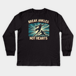 Break Ankles, Not Hearts – Vintage Basketball Crossover Design Kids Long Sleeve T-Shirt