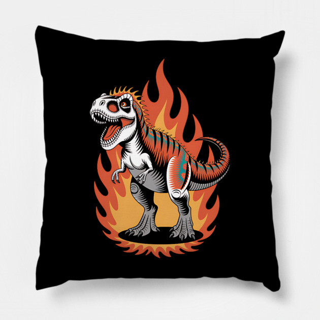 Fire T-Rex Pillow by animegirlnft