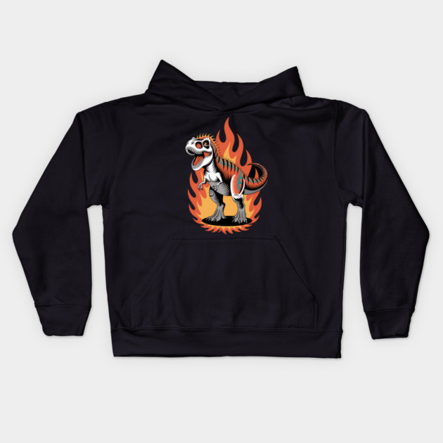 Fire T-Rex Kids Hoodie by animegirlnft