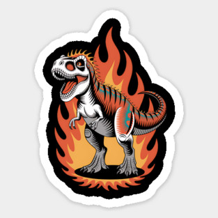 Fire T-Rex Sticker
