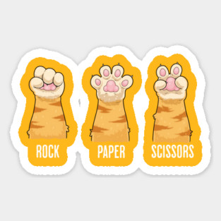 Rock Paper Scissors Cat Paws Sticker