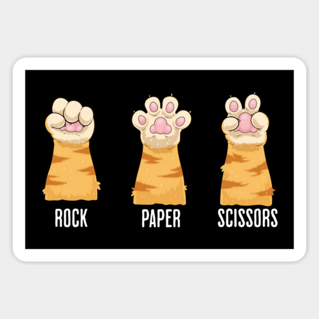 Rock Paper Scissors Cat Paws Magnet by GoshWow®