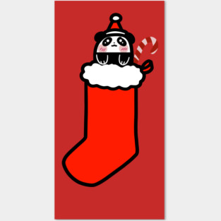 Christmas Stocking Panda Posters and Art