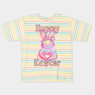 Vibrant Easter Bunny Design for Girls Kids T-Shirt