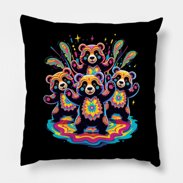Dancing Bear Pillow by animegirlnft