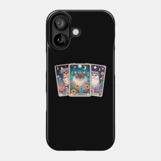 Mystical Cat Tarot Card - Floral Zodiac Feline Art Phone Case