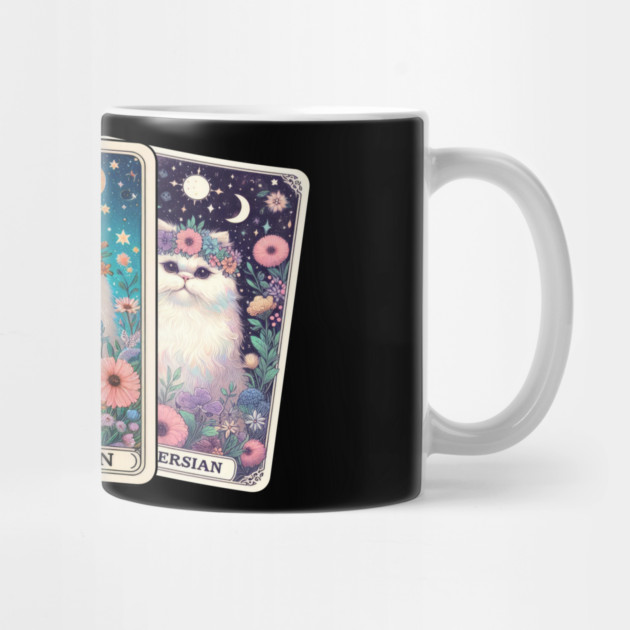Mystical Cat Tarot Card - Floral Zodiac Feline Art by Premachandra's Store