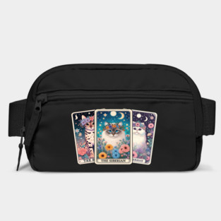 Mystical Cat Tarot Card - Floral Zodiac Feline Art Bag