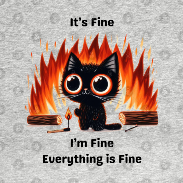 Funny Chaos Cat - "It’s Fine, I’m Fine, Everything is Fine" by Premachandra's Store