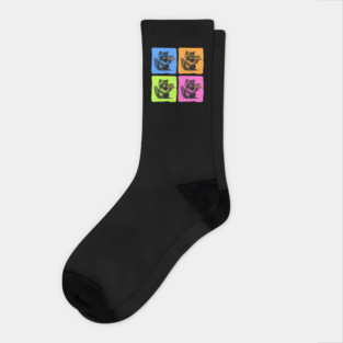 Colorful Raccoon Rubik's Cube Pop Art Socks