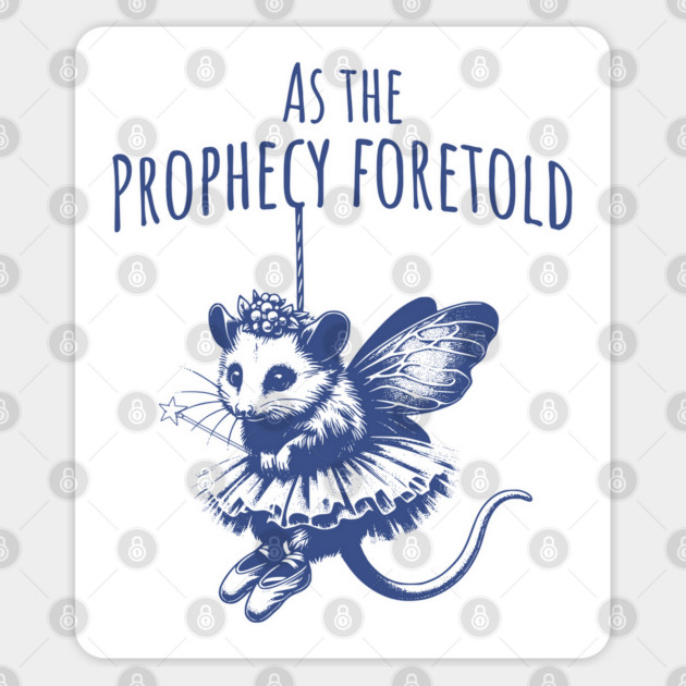 As The Prophecy Foretold, silly fairy godpossum design Sticker by Luxinda
