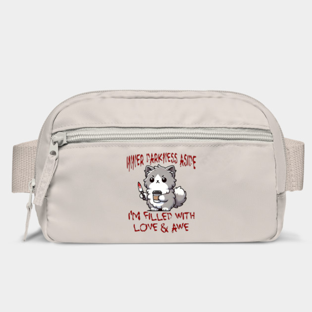 Inner Darkness Aside, I'm Filled With Love & Awe funny cat by Luxinda