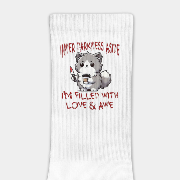 Inner Darkness Aside, I'm Filled With Love & Awe funny cat by Luxinda