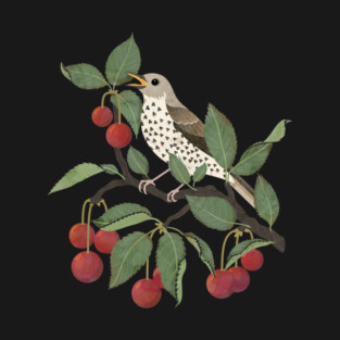 Song Thrush in Cherries T-Shirt