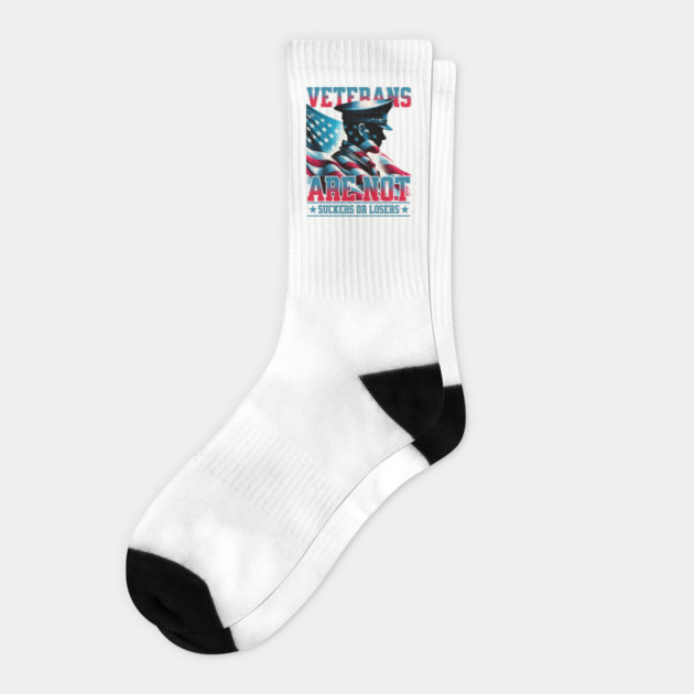 Veterans-Are-Not-Suckers-Or-Losers Socks by JessArty