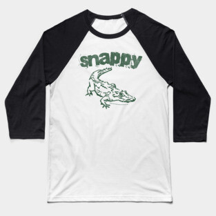 Snappy Gator – Bold Minimal Alligator Line Art Baseball T-Shirt