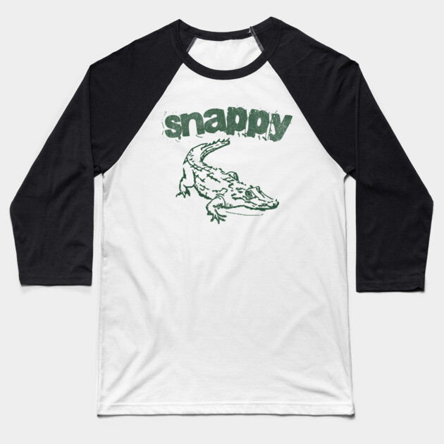 Snappy Gator – Bold Minimal Alligator Line Art Baseball T-Shirt by DonWillisJrArt
