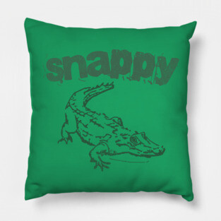Snappy Gator – Bold Minimal Alligator Line Art Pillow