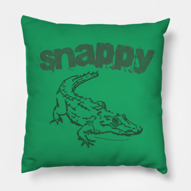 Snappy Gator – Bold Minimal Alligator Line Art Pillow by DonWillisJrArt