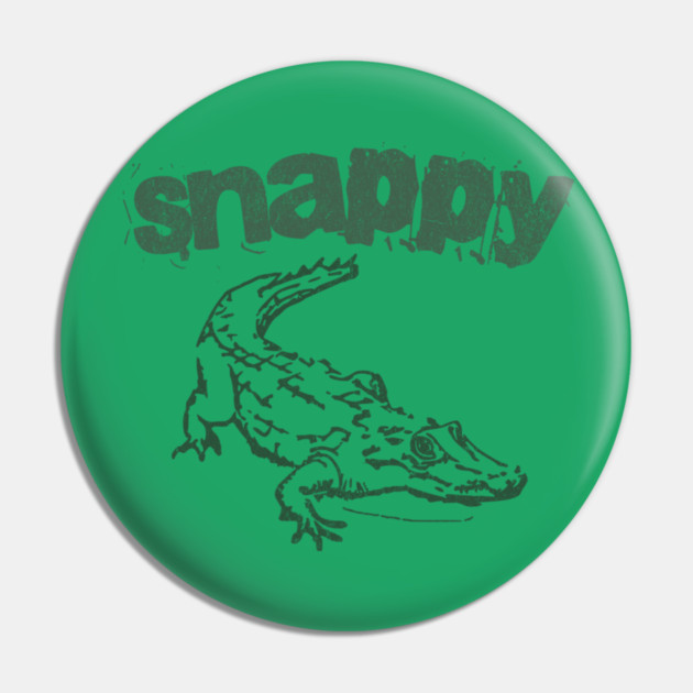 Snappy Gator – Bold Minimal Alligator Line Art Pin by DonWillisJrArt