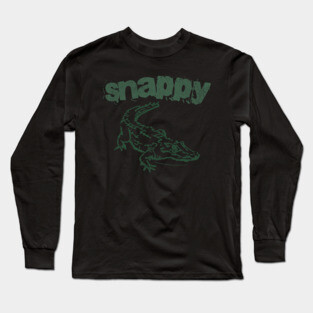 Snappy Gator – Bold Minimal Alligator Line Art Long Sleeve T-Shirt