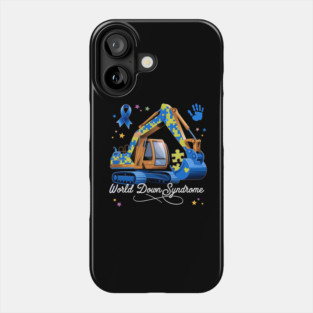 Kids World Down Syndrome Awareness Day – Bulldozer Construction Boys Phone Case