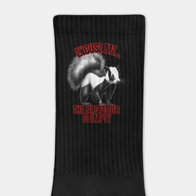 Funny Skunk T-Shirt – "Excuse Me… The Birdfeeder Is Empty" – Cute Wildlife Humor Tee by Tondeleya's Store
