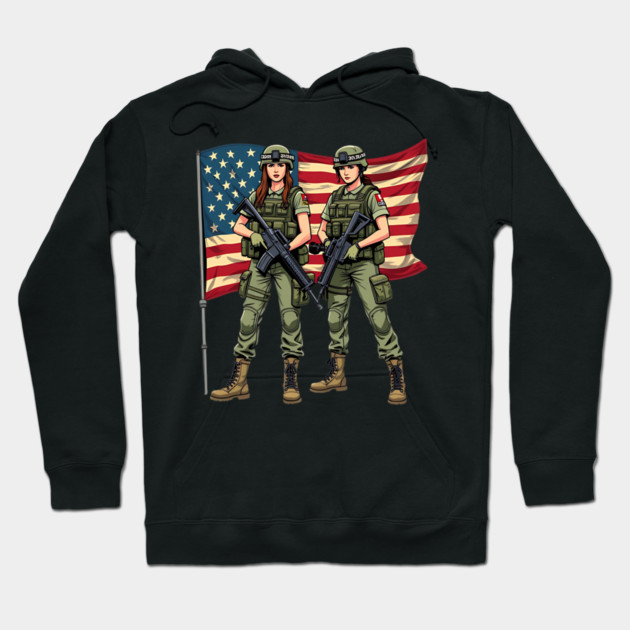 United States Army Women Hoodie by animegirlnft