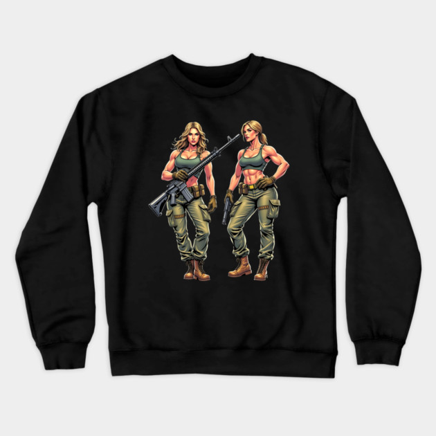 Military Women Crewneck Sweatshirt by animegirlnft