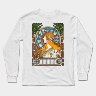 Frank McCarthy - Alphonse Mucha - Zodiaque Var.2, 1896 Long Sleeve T-Shirt