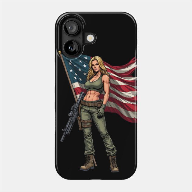 Female Soldier Phone Case by animegirlnft