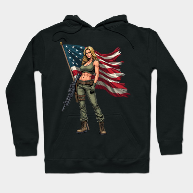 Female Soldier Hoodie by animegirlnft