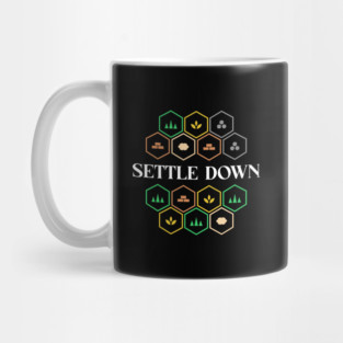 Settle Down Minimalist Hex Settlers Boardgames Mug