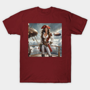 Pirate on Dieselpunk Airship - FAN ART of Kate Beckinsale T-Shirt