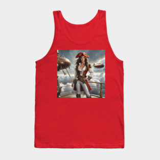 Pirate on Dieselpunk Airship - FAN ART of Kate Beckinsale Tank Top