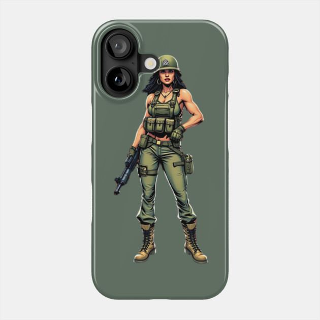 Female Soldier Phone Case by animegirlnft